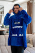 Snuggs Blanket Hoodie Royal Blue Monster